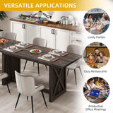 DWVO Farmhouse Large Dining Table for 6-8 People, 70.8 Inch Rectangular Wood Dining Table, Rustic Kitchen Dinner Table with X Solid Legs for Dining Room Grey DWVO