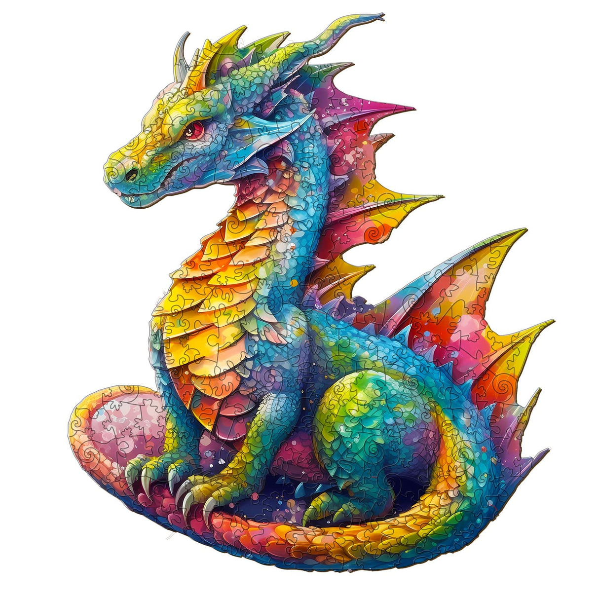 Woodemon Wooden Puzzles for Adults, Dragon Wooden Jigsaw Puzzles Kids, (M-200pcs) Unique Shaped Animal Wood Puzzles, Wooden Animal Puzzles for Adults and Kids Family Christmas Puzzle 12.2 * 10.5in Woodemon