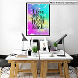 Yomiie 5D Diamond Painting Letter Art Full Drill by Number Kits, I Love You to The Moon and Back Letter Paint with Diamonds DIY Craft Arts Decorations (12x16inch) Yomiie