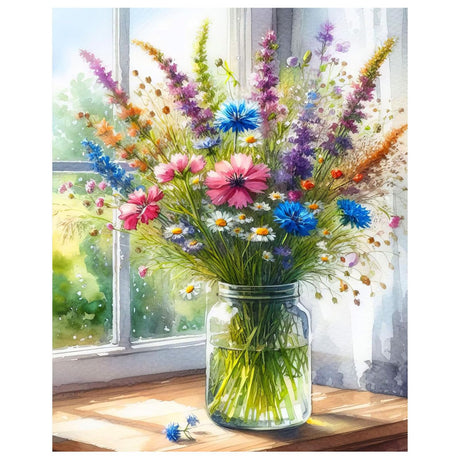 Flowers Paint by Numbers Kit for Adults, Flower Paint by Number for Adults Beginners, DIY Crafts Painting by Number for Gift Home Wall Decor 16x20 inch hkejoi