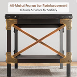 Rectangle Coffee Tables for Living Room, Wood Rectangular Coffee Table, 2 Tier Industrial Modern Center Table with Thickened Tabletop and Metal Frame, 40 inch Long (Black) AntsandAnts