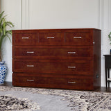 AFI, Northfield Murphy Bed Chest Queen with 6" Mattress, Storage Drawer & Built-in USB Charger, Walnut AFI