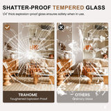 Bathroom Mirror for Wall with Wooden Frame, 36"x24" Rustic Farmhouse Vanity Mirror with Solid Wood Frame, Rectangular Wall-Mounted Mirror for Bathroom, Living Room, or Entryway TRAHOME