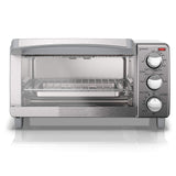 BLACK+DECKER 4-Slice Toaster Oven, TO1745SSG-1A, Even Toast, 4 Cooking Functions Bake, Broil, Toast and Keep Warm, Removable Crumb Tray, Timer BLACK+DECKER