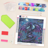 Lxmsja Dragon Diamond Art Kits for Adults, Moonlight Diamond Painting Kits for Beginners, 5D DIY Full Drill Gem Art Crafts for Adults, Home Wall Decor 12x12 inch Lxmsja