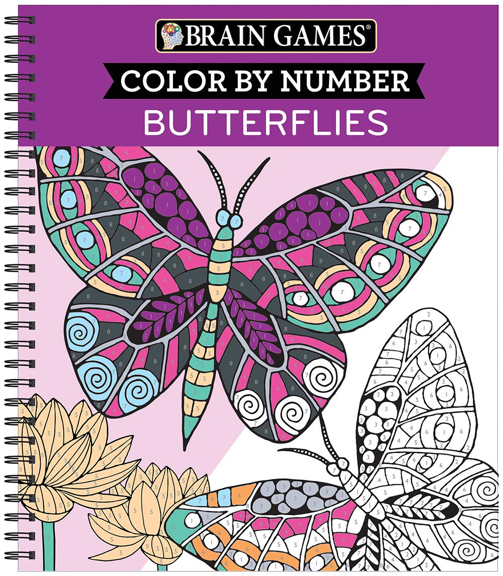 Brain Games - Color by Number: Butterflies New Seasons
