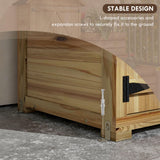 Outsunny Outdoor Storage Cabinet with Waterproof Asphalt Roof, Wooden Garden Shed with Double Lockable Doors and Shelves, Wood Tool Shed for Backyard, Patio, Lawn, Natural Outsunny