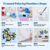 nekpiahu 2 Framed Butterfly Paint by Numbers Kit for Kids - Kids Paint by Number Kits Age 5-8-12, Easy Acrylic Oil Paint by Number for Kids 8x8inch nekpiahu