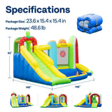 VIVOHOME 7 in 1 Bounce House for Kids, Fruit Theme Inflatable Bouncy Castle with Slide, 12x12 FT Inflated Bouncer for Outdoor with Blower, Basketball, Climb, Jump Area, Ball, Water Pool, Hoop VIVOHOME