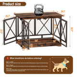COZPAW Large Dog Crate Furniture - 48 inch Heavy Duty Dog Kennel Indoor for XLarge Breed with Double Doors, Wooden Dog Cage XL Modern Decorative End Table Pet House (Brown) COZPAW