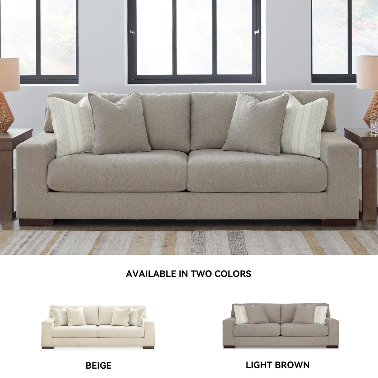 Signature Design by Ashley Maggie Contemporary Sofa for Living Room, Light Brown Signature Design by Ashley