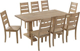 Crosley Furniture Joanna 9-Piece Modern Farmhouse Dining Table Set for 8 with Ladderback Chairs, Rustic Brown Crosley Furniture