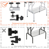 Yaheetech Foldable & Portable Pet Grooming Table for Home - Stainless Steel H-Shape Frame Height Adjustable Pet Beauty Table w/Arm/Noose/Mesh Tray, 45in x 24in Yaheetech