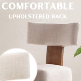 RIVOVA 26” Bar Stools Set of 4 Counter Height Bar Stool, Modern Kitchen Barstools with Back and Wood Legs, Farmhouse Upholstered Island Stools Countertop Bar Chairs, Beige RIVOVA