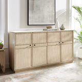 Walker Edison Alden Versatile 4 Door Framed-Storage-Sideboard, 62 Inch, Birch Walker Edison