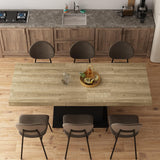 Hitow Extendable Dining Table for 6-8 Person, 63“ to 78.7" Wide Rectangular Kitchen Table in Stretch, Office Conference Table with Metal Legs, Dining Room Living Room Table, Oak&Black Hitow