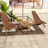 Generic Acacia Wood Folding Wooden Outdoor Chair -Stylish Low Profile Acacia Wood Lounge Chair for The Patio, Porch, Lawn, Garden or Home Furniture, Brown WoodArtSupply