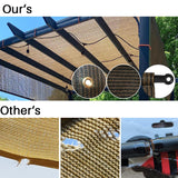 INFRANGE 7' x 15' Universal Pergola Shade Cover Replacement Canopy with Grommets Weighted Rods Permeable for Outdoor Patio Porch Backyard Gazebo Beige INFRANGE