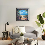 NAIMOER Landscape Diamond Art Kits for Adults Beginner, 5D Diamond Painting Kit, Beach Full Drill Gem Art Mosaic Kits DIY Paint by Diamonds Dot, Diamond Painting Crafts for Home Wall Decor 12x16inch NAIMOER