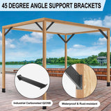 4 Pcs 45 Degree Angle Support Brackets, Pergola Kit Heavy Duty Connector for Wooden Structures Support for Gazebos, Tree Houses, Cabins and Patios CDFYJHFDQ