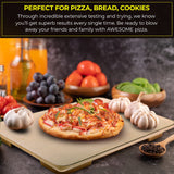 Pizza Stone - Baking Stone. SOLIDO Rectangular 14"x16" - Perfect for Oven, BBQ and Grill Solido