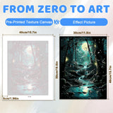 EMIEAUFG Creative Paint by Number Kit for Adults,Dark Forest DIY Paint by Numbers Set for Home Decor and Gifting - 12x16 Inch EMIEAUFG