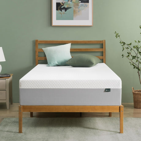 ZINUS 12 Inch Green Tea Essential Memory Foam Mattress [New Version], Twin, Fiberglass Free, Medium Feel, Breathable Airflow Memory Foam, Certified Safe Foams & Fabric, Mattress in A Box ZINUS