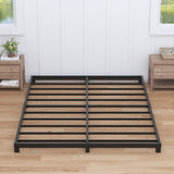 Nailsong 3 Inch Bed Frame Full Low Profile, Full Size Metal Bed Frame No Box Spring Needed, Heavy Duty Metal, Easy Assembly, Black Nailsong