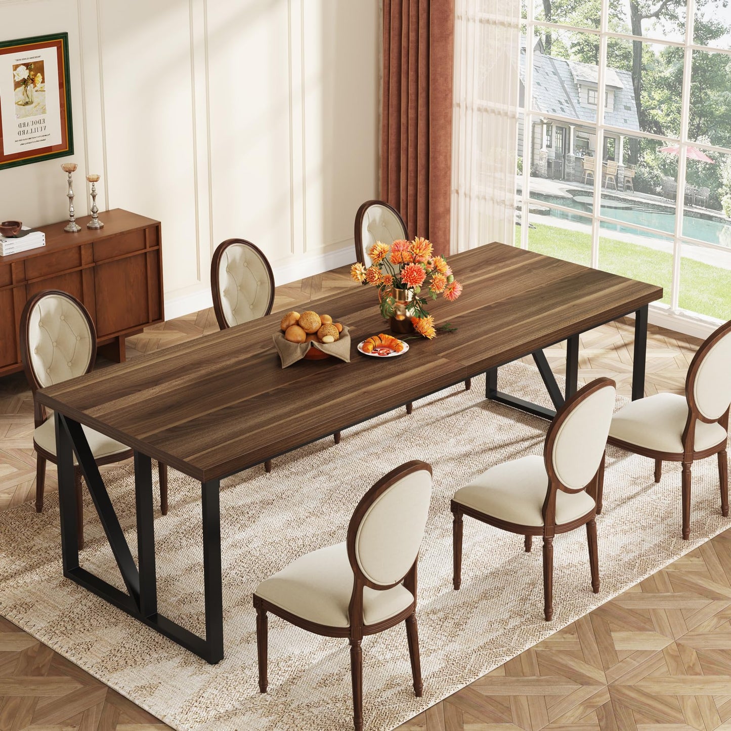 Tribesigns Dining Room Kitchen Table: 78.7 Inches Rectangular Long Dining Table for 8-10 People, Wood Large Kitchen Table with Heavy-Duty Frame, Farmhouse Dinner Table for Family - WoodArtSupply