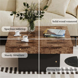 LIVEHOM Square Coffee Table, Wooden Engineered Wood Look Center Tables with Thick Base, Center Accent Table for Living Room LIVEHOM