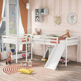 Merax L-Shaped Twin Size Loft Bed with Ladder Merax