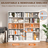 DUTYSEST Book Shelf Organizer, Metal Bookshelves Adjustable, 5 Tier White Bookcase, Heavy Duty Open Bookshelf for Office, Living Room, Library, Bedroom, 65.8" Tall DUTYSEST