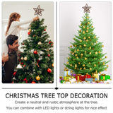 Toddmomy Rustic Christmas Tree Topper Star Rattan Natural Star Christmas Treetop Decoration Hollowed-Out Star Ornaments with Coil Base for Holiday Home Office Toddmomy