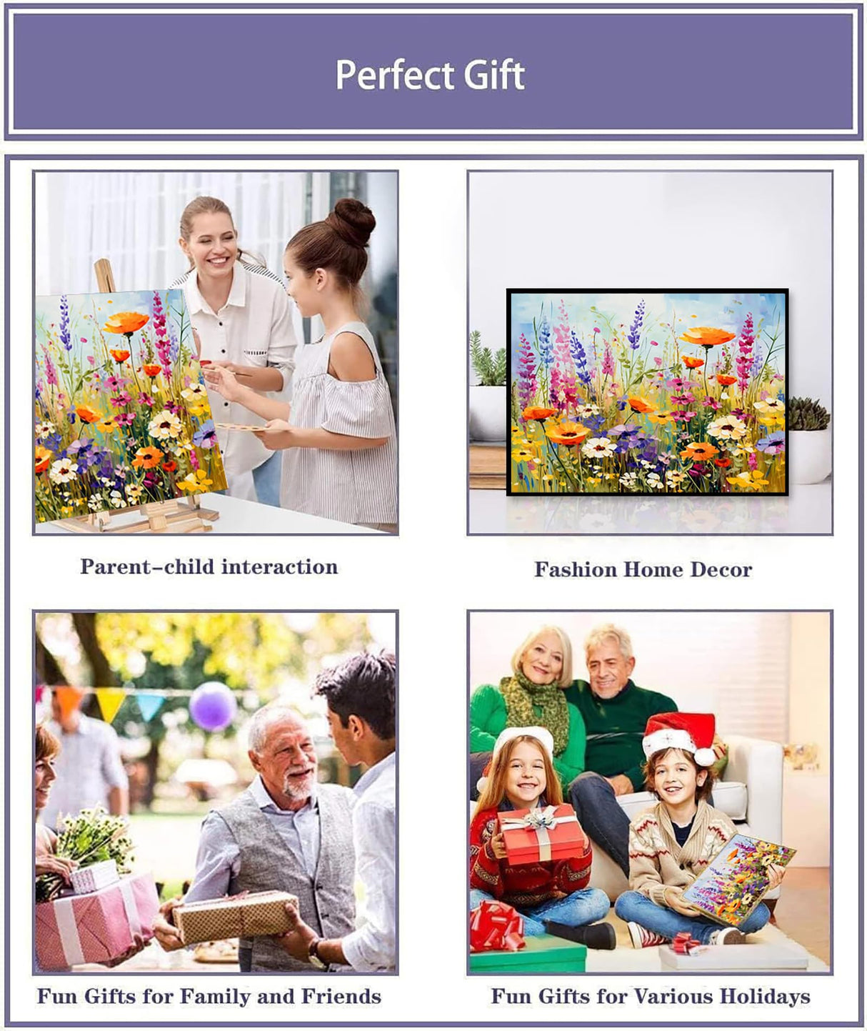 MaiMMaledy Paint by Numbers Kit for Adults Beginners Canvas Pictures with Framed Drawing Painting Acrylic Pigment with Wooden Triangle Easel Spring Flowers 8Wx12L inch MaiMMaledy