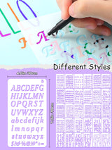 30 Pieces Letter Stencils for Painting 4 x 7 Inch Alphabet Reusable Plastic Numbers Font Templates for Journal Notebook, Diary, Scrapbook Decor Supplies Tenare