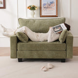 liuyefisher 53'' Loveseat Sofa with All Seats Storage, Modular Sectional Couch with Deep Seat,Oversized Comfy Couch with Throw Pillows,Single Sofa Chair for Living Room,Bedroom,Chenille,Green liuyefisher