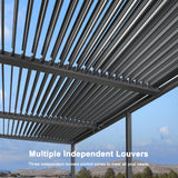 PURPLE LEAF Louvered Pergola 11' x 20' Oversize Patio Aluminum Pergola Modern Outdoor Pergola with Adjustable Roof for Deck Garden Yard Hardtop Gazebo PURPLE LEAF