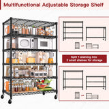 PrimeZone 6 Tier Wire Shelving with Wheels 78''H 1500lbs Storage Shelves NSF Certified Heavy Duty Steel Metal Shelf Adjustable Rolling Rack Kitchen Garage Closet Pantry Laundry 78''HX36''WX18''D PrimeZone