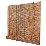 Natural Bamboo Blinds for Windows, UV Protection Outdoor Roller Shades Cordless Roll Up Reed Roman Blinds for Patio Privacy, Retro Bamboo Curtain with Lifter, width 24 30 36 48 52 64 72in(52"W x 72"H) KAKVSRBPER