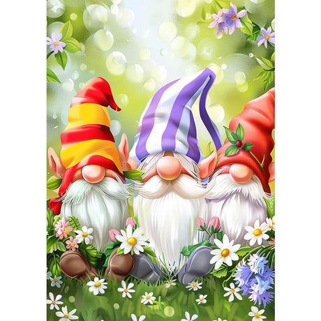 NAIMOER Gnomes Diamond Painting Kits for Adults, DIY 5D Diamond Painting Spring, Full Drill Gnomes and Flowers Diamond Art Kits Perfect for Relaxation and Home Wall Decor 30x40cm NAIMOER