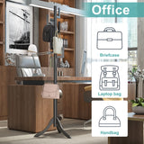 Vriccc Black Coat Rack Freestanding, Bamboo Cactus Coat Tree, Adjustable Height Wooden Coat Stand with 6 Hooks, kids coat rack, Used In The Bedroom Living Room, Office To Hang Clothes, Hats, Bags Vriccc