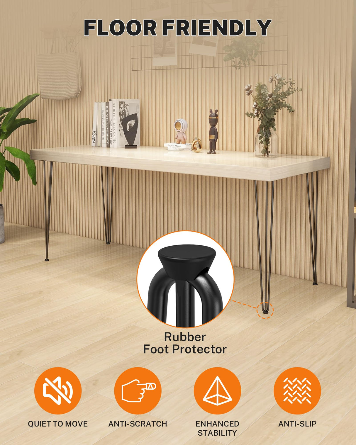 Table Legs 28 Inch, Hairpin Legs 28 Inch, Desk Legs for Furniture with Rubber Floor Protectors, Industrial Style for Coffee Table, Side Table, Dining Table, Bench, 4PCS Black TITECK