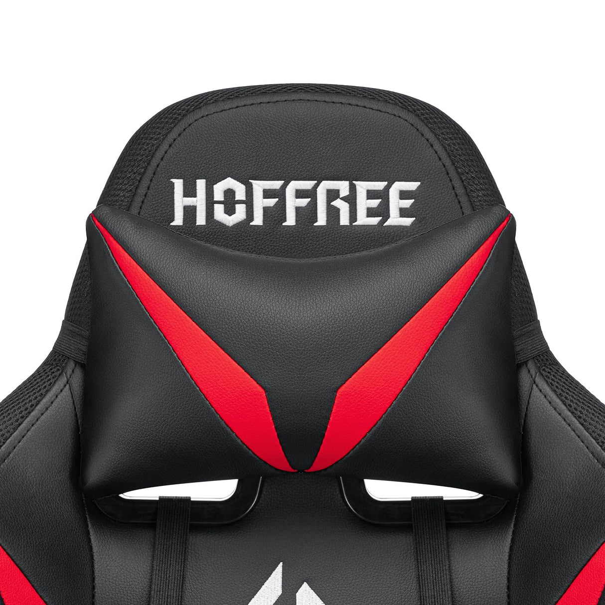 HOFFREE Gaming Chair Massage with Bluetooth Speakers and Led Lights Ergonomic Computer Gaming Chair with Footrest RGB Video Game Chair with High Back Lumbar Support Red and Black HOFFREE