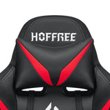 HOFFREE Gaming Chair Massage with Bluetooth Speakers and Led Lights Ergonomic Computer Gaming Chair with Footrest RGB Video Game Chair with High Back Lumbar Support Red and Black HOFFREE