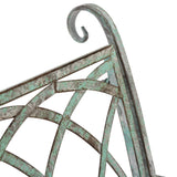 SAFAVIEH Outdoor Collection Ressi Victorian Antique Dark Green Wrought Iron Rock Bench SAFAVIEH