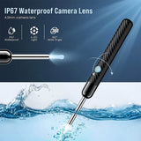 Ear Wax Removal - Earwax Remover Tool with 8 Pcs Ear Set - Ear Cleaner with Camera - Earwax Removal Kit with Light - Ear Camera with 6 Ear Spoon - Ear Cleaner for iOS & Android (Black) LEIPUT