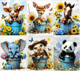 MBNTJHT 6 Pack Animals Diamond Painting Kits for Adults Beginners,Cute Animal Full Round Drill Diamond Art Kits for Adults,DIY Painting with Gem Art Crafts for Home Wall Decor 12X16 Inch. MBNTJHT