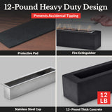 Houswise Tabletop Fire Pit - Concrete Outdoor & Indoor Fire Pit Tabletop, Smores Maker Kit, Table Top Firepit, Small Portable Mini Indoor Fireplace Houswise