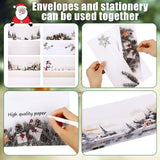Watersay 50 Sets Christmas Stationery Paper with Envelopes 8.5" x 11" Santa Reindeer Pine Snowman Holiday Letterhead Printer Paper Winter Holiday Envelopes for Writing Letter Greeting Cards Invitation Watersay