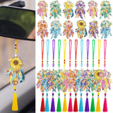 JenPen 12 Pcs Diamond Painting Car Ornaments Diamond Art Ornament for Car Double Sided Painting Hanging Ornament Crystal Gem Garden Decoration Paint DIY Kit(Dream Catcher) JenPen